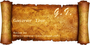 Gaszner Izor névjegykártya